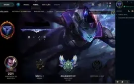 Conta League of Legends Diamante IV com borda Diamante.