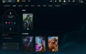 Mestre com 71 Champs e 3 Skins + 44 Espolios