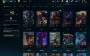 Mestre com 71 Champs e 3 Skins + 44 Espolios
