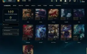 Mestre com 71 Champs e 3 Skins + 44 Espolios