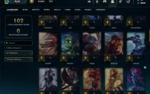 Mestre com 71 Champs e 3 Skins + 44 Espolios