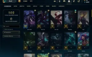 Mestre com 71 Champs e 3 Skins + 44 Espolios