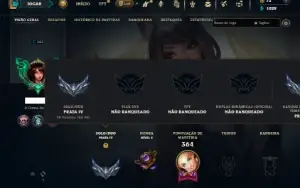 Prata 4 com 120 Champs e 146 Skins ( SUP / ADC )