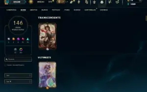 Prata 4 com 120 Champs e 146 Skins ( SUP / ADC )