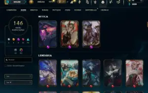 Prata 4 com 120 Champs e 146 Skins ( SUP / ADC )