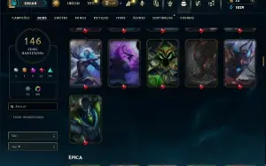 Prata 4 com 120 Champs e 146 Skins ( SUP / ADC )