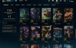 Conta bronze 3 com 50 Champs e 22 Skins