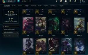 Conta bronze 3 com 50 Champs e 22 Skins