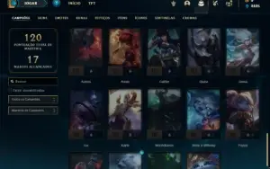 Conta bronze 3 com 50 Champs e 22 Skins