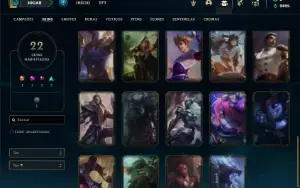 Conta bronze 3 com 50 Champs e 22 Skins