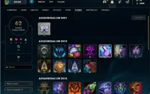 Conta Ferro 1 com 33 Champs e 10 Skins + 2 Fragmentos