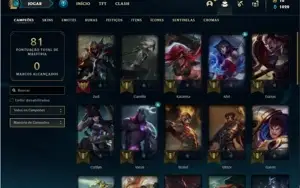 Conta Ferro 1 com 33 Champs e 10 Skins + 2 Fragmentos