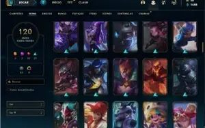 Conta prata 3 com TODOS os champs e 120 Skins