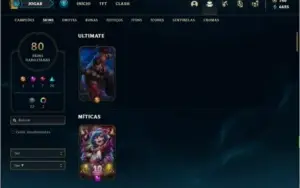 Conta prata 4 com 80 skins e 100 champs ( MAIN TOP / JG )