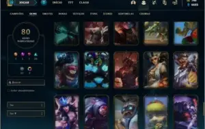 Conta prata 4 com 80 skins e 100 champs ( MAIN TOP / JG )