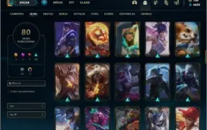 Conta prata 4 com 80 skins e 100 champs ( MAIN TOP / JG )