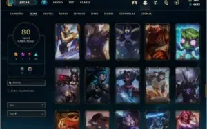 Conta prata 4 com 80 skins e 100 champs ( MAIN TOP / JG )