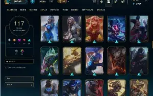 Unranked com 115 Champs e 117 Skins ( JG / MID )
