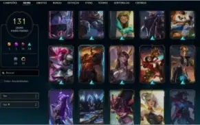 CONTA LOL LEAGUE OF LEGENDS MUITAS SKINS 14K ESSENCIA LVL431