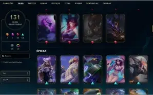 CONTA LOL LEAGUE OF LEGENDS MUITAS SKINS 14K ESSENCIA LVL431