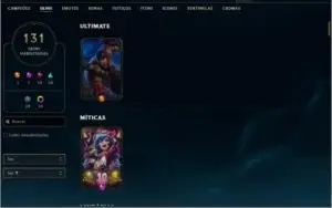 CONTA LOL LEAGUE OF LEGENDS MUITAS SKINS 14K ESSENCIA LVL431