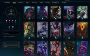 CONTA LOL LEAGUE OF LEGENDS MUITAS SKINS 14K ESSENCIA LVL431