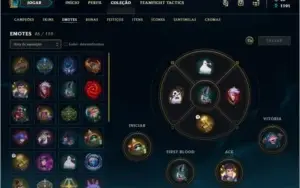 Conta LOL 426 SKINS, D4, 46 EMOTES e 255 ICONES.