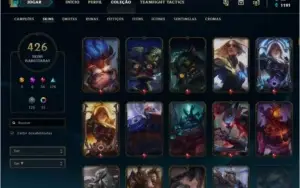 Conta LOL 426 SKINS, D4, 46 EMOTES e 255 ICONES.