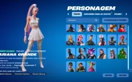 Conta Fortnite com 37 skins incluindo Ariana Grande