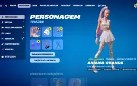 Conta Fortnite com 37 skins incluindo Ariana Grande