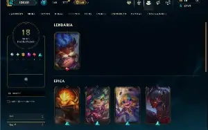 Bronze 1 com 65 Champs e 18 Skins +3 Fragmentos