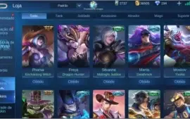 CONTA BARATINHA COM MUITAS SKINS E HÉROIS