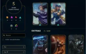 Conta de Lol Ouro IV, 6 Skins e 27 Champs