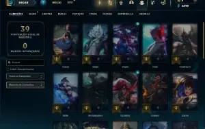 Conta Unranked com 35 Champs e 10 Skins + 4 Espolios