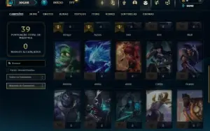 Conta Unranked com 35 Champs e 10 Skins + 4 Espolios