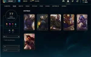 Conta Unranked com 116 Champs e 77 Skins + 6 Vitoriosas