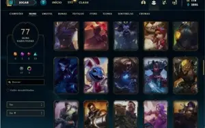 Conta Unranked com 116 Champs e 77 Skins + 6 Vitoriosas