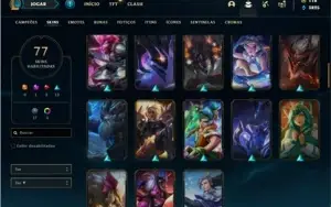 Conta Unranked com 116 Champs e 77 Skins + 6 Vitoriosas