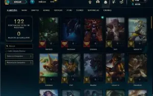 Bronze 4 com 75 Champs e 35 Skins + 2 Fragmentos