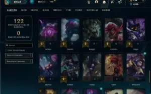 Bronze 4 com 75 Champs e 35 Skins + 2 Fragmentos