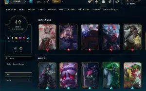 Unranked com 65 Champs e 42 Skins