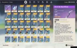 Genshin Impact Conta AR7 Venti Fischi Beidou + Armas 4*
