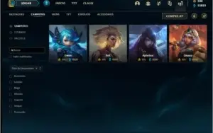 Conta platina 4 com 270 skins e 153 champs