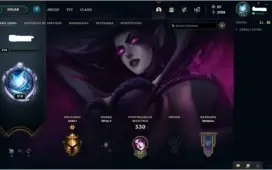 CONTA LEAGUE OF LEGENDS OURO 1, 168 SKINS 5 ULTIMATE.