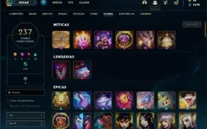 Conta bronze 1 com TODOS os champs e 250 Skins + 4 Miticas