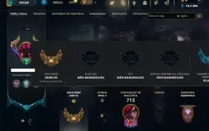 Ouro 3 com todos os campeões e 129 Skins