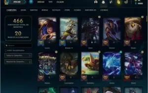 Conta prata 1 com 81 skins e 140 champs
