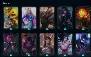 Conta LEGUE OF LEGENDS 120 Skins, 100 Emotes, 247 Ícones