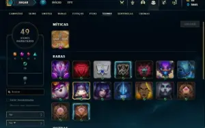 Conta Unranked com 55 Champs e 14 Skins + 2 Fragmentos