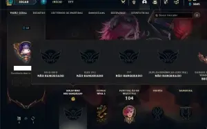 Conta Unranked com 55 Champs e 14 Skins + 2 Fragmentos